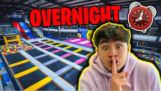 24 HOUR OVERNIGHT CHALLENGE IN TOP SECRET TRAMPOLINE PARK