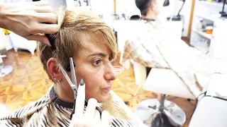 AMAZING ANTI AGE HAIRCUT - SHORT BLONDE WITH LAYERES AND BANGS