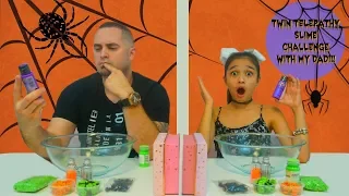 TWIN TELEPATHY SLIME CHALLENGE WITH MY DAD!!!