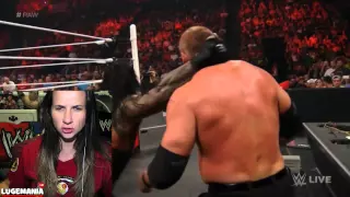 WWE Raw 5/11/15 Kane vs Roman Reigns