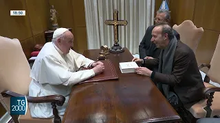 Papa Francesco riceve in udienza Roberto Benigni