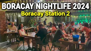 🇵🇭 4K HDR | BORACAY NIGHTLIFE 2024 | Walk Tour at Station 2 & D’Mall | Boracay Island Philippines