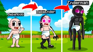 BEBE NOOB SE TRANSFORMO EN ENDERMAN 😱 BEBE NOOB SE CONVIERTE EN ENDERMAN EN MINECRAFT TROLL