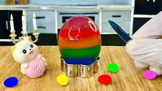 How to make rainbow jelly 🌈 Miniature Rainbow Mini Cake Idea