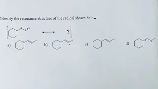 Radical resonance structures example