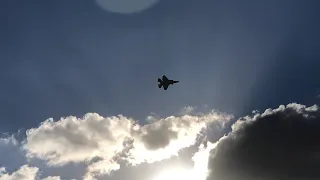 RAAF F-35 Lightning II low-pass over the crowd at the 2021 Central Coast Airshow
