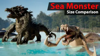 Biggest Sea Monsters size comparison  in Cinema and Gaming History |