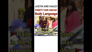 Justin and Hailey VANITY FAIR OSCAR BODY LANGUAGE #haileybieber #selenagomez #justinbieber #fyp #omg