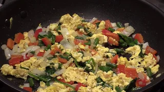 Chinese Scramble Eggs With Mixed Vegetables.