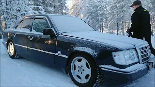 Mercedes Benz W124 300D OM603  -90 Cold Start -30°C in Finland