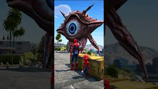 GTA 5 : SPIDERMAN KILLED BIGGEST MONSTER #gta5 #shortsfeed #spiderman