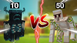 10 warden vs 50 iron golem who will win #gaming #minecraft