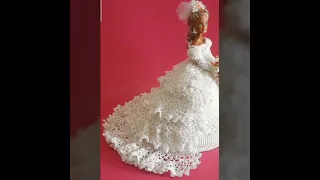 Crochet made Barbie Bridal Dress #short