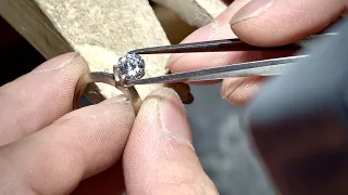 Process of Making Diamond Proposal Ring. Korean Delicate Jeweler