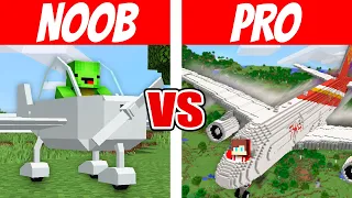 JJ & Mikey NOOB vs PRO : AIRPLANE in Minecraft - Maizen JJ and Mikey