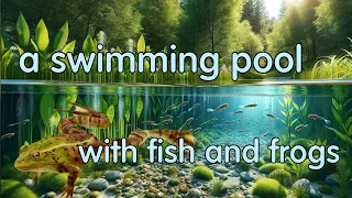 clear water with fish and frogs / natural swimming pool - zero chlorine