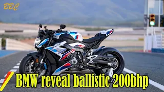 BMW reveal ballistic 200bhp  M1000R naked with winglets and superbike tech