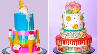 Most Beautiful Colorful Cake Decorating Tutorials | Amazing Chocolate Cake Decorating Ideas