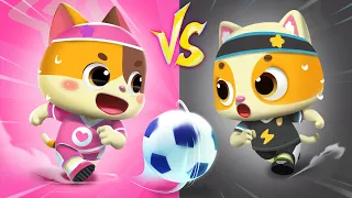 Black VS Pink Soccer Challenge | Soccer Song (Football Song)  | Kids Songs | MeowMi Family Show