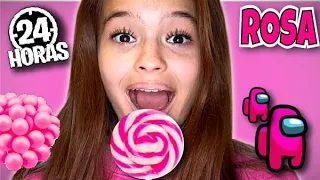 COMENDO TUDO ROSA POR UM DIA INTEIRO!! 24 HORAS (Com Erros de Gravação!!)