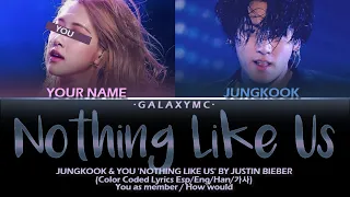 JUNGKOOK(정국) & YOU(당신) 'NOTHING LIKE US' (Color Coded Lyrics Esp/Eng) (2 MEMBERS ver.)【GALAXY MC】