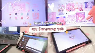 pink aesthetic + anime theme 🍥🌸 how i customize my samsung galaxy tab s6 lite with using canva