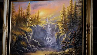 Golden Falls - Landscape painting demo