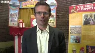 Robert Peston learns how to do the voice of Mr Punch