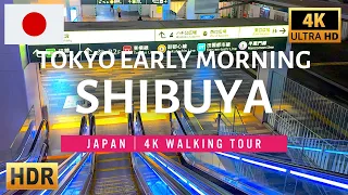 Tokyo Early Morning Tour - Shibuya 30min Walk【4K HDR】