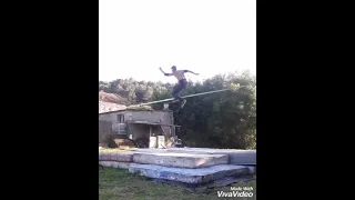 Trickline (slackline) trick; #Arabianflip to #butbounce!!