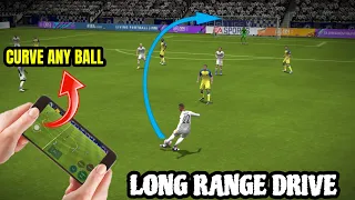 How to Score Long Range Drive goals in FC MOBILE 24  • Score Beautiful Curve Shots ||