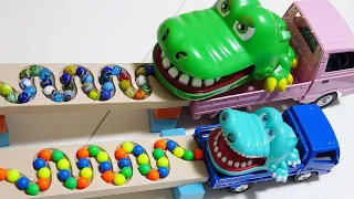 Marble Run Race  ☆ HABA Double Slope, Skeleton Truck & JR Train # 27