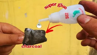 Pour super glue on the charcoal and be amazed at the results, few people know this.