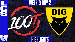 100 vs DIG Highlights | LCS Summer 2020 W9D2 | 100 Thieves vs Dignitas