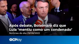 Após debate, Bolsonaro diz que Lula ‘mentiu como um condenado’