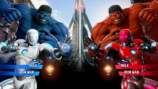 Blue Hulk & White Iron Man VS Red Hulk & Red Iron Man - Marvel vs Capcom Infinite