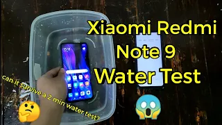 Xiaomi Redmi Note 9 Water Test (Can it survive 2 mins submerged on the water?)