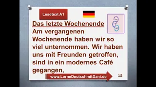 Deutsch lernen: Lesetext A1 DAS LETZTE WOCHENENDE Audiobook Hörtext Hörbuch