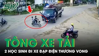 Khoảnh Khắc Kinh Hoàng Xe Đạp Điện Va Chạm Xe Tải Ở Bình Định, 2 Học Sinh Thương Vong | SKĐS