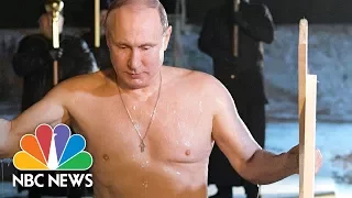 Russian President Vladimir Putin Dips Into Freezing Lake Seliger To Mark Epiphany | NBC News