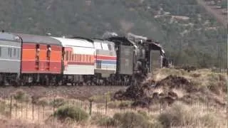 ATSF # 3751 & CB&Q # 4960 doublehead on the Grand Canyon Railway May 16, 2012