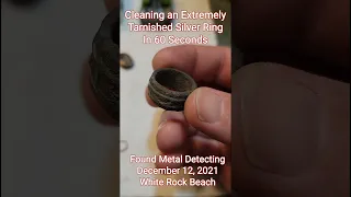 Cleaning an extremely tarnished silver ring found metal detecting