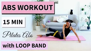 15 MIN ABS WORKOUT with Resistance Loop // NO REPEAT // PILATES MAT ABS // INTENSE!