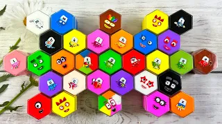 Looking for Numberblocks Slime with Hexagon Coloring | Cracking Clay Alphablocks S ASMR