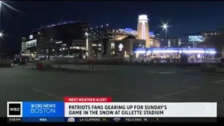 Patriots fans gear up for snow game at Gillette Stadium