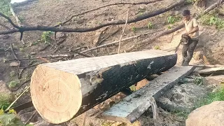 The Skill of The Chainsaw Operator To Make Blocks Measuring 4cm × 6cm × 288cm Using a Stihl Chainsaw