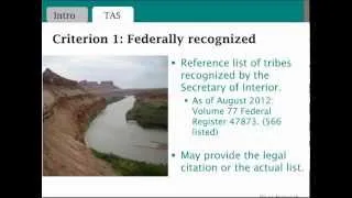 An Introduction to Tribal Roles under the Clean Water Act: River Network Webinar 1-15-2013