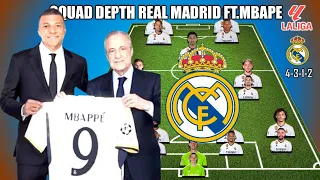 REAL MADRID POTENTIAL SQUAD DEPTH FEAT KYLIAN MBAPPE TRANSFER SUMMER 2024 UNDER CARLO ANCELOTTI