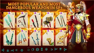 Most Popular and Dangerous Weapons in Shadow Fight 3 | top 10 best weapon in sf3 | sf3 all weapons 💪
