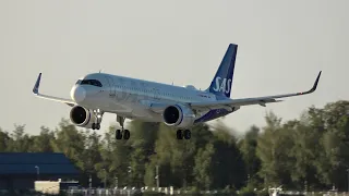 Morning commuter rush at Oslo Gardermoen Airport, Planespotting in 4K